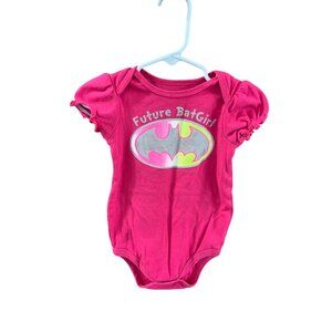 Future Batgirl Girls Infant Baby Size 12 months 1 piece bodysuit Pink Short Puff